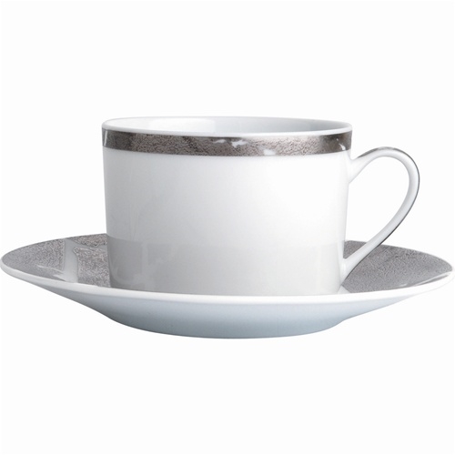 Bernardaud Silver Leaf Limoges Porcelain Tea Cup