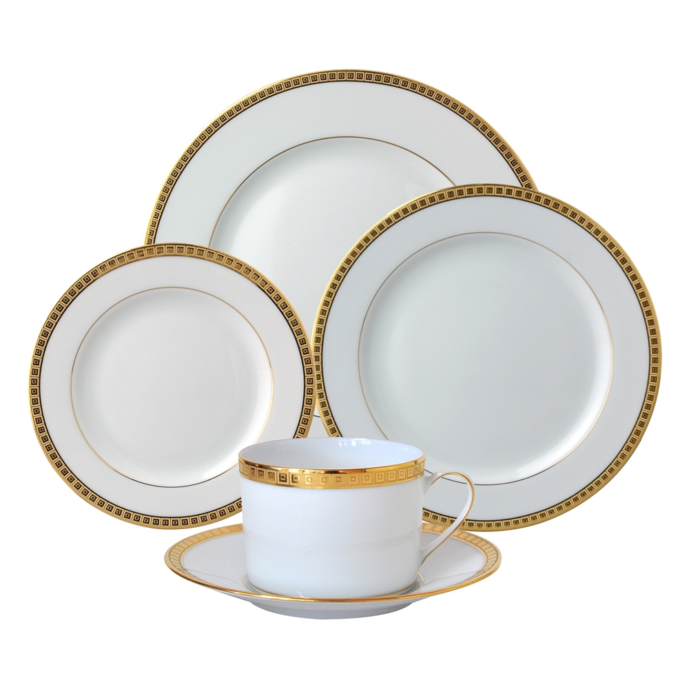 Bernardaud Athena Gold Five Piece Place Setting Chelsea Gifts