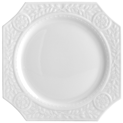 Bernardaud Louvre White Porcelain 9.3in Square Hors d Oeuvre Platter