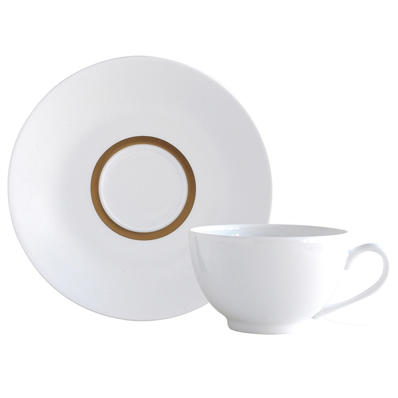 Bernardaud Limoges Cronos Gold Tea Cup Gold Boule Shape