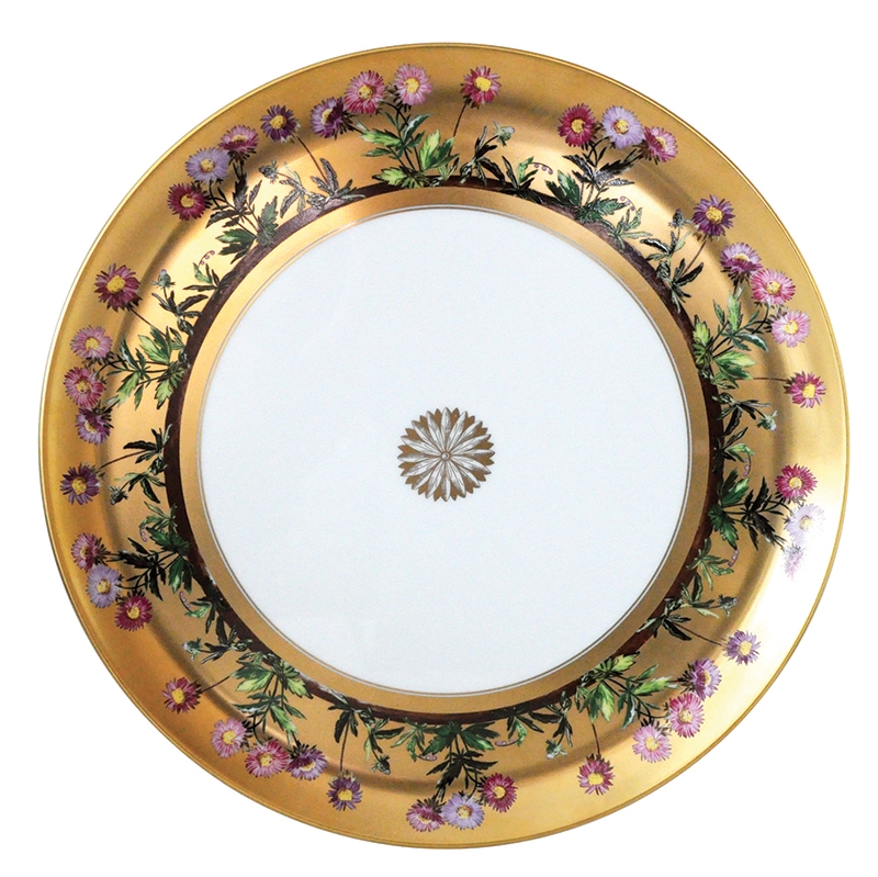 Bernardaud Limoges Heloise 24k Gold Decorated Tart Platter