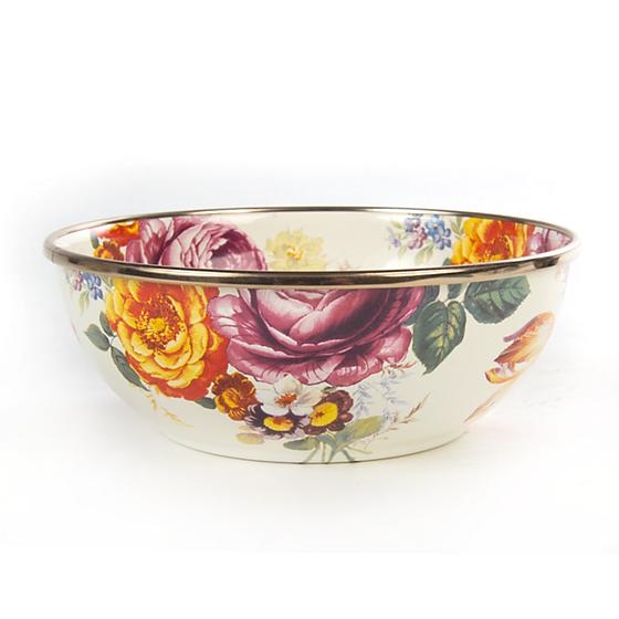 MacKenzie-Childs  White Flower Market Mixing Bowls, Set of 3