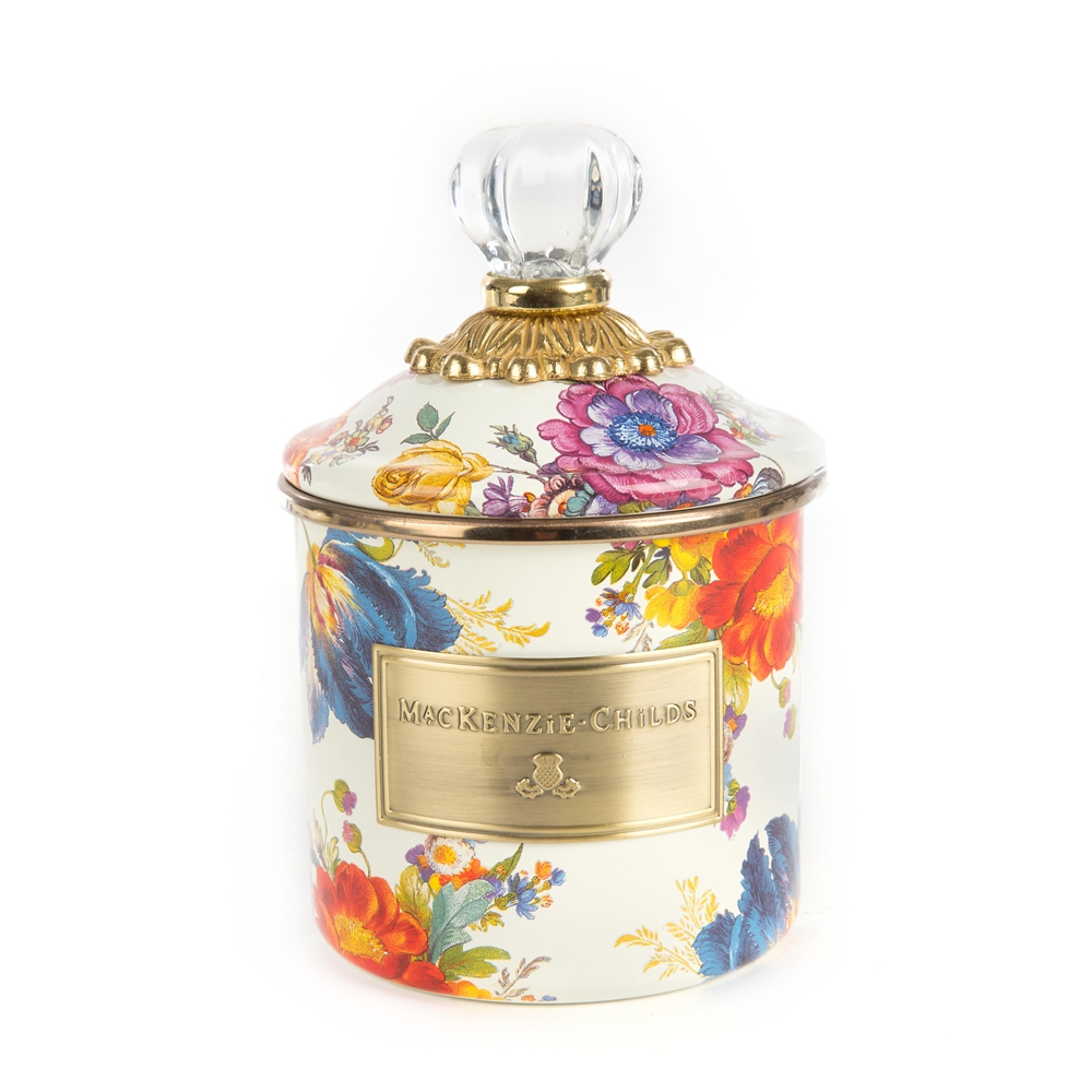 Mackenzie-Childs Flower Market Demi Canister - White