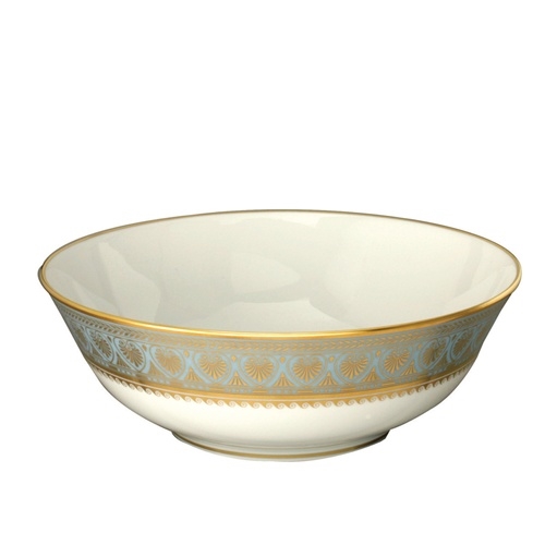 Bernardaud Elysee Limoges Porcelain 10in White Gold Salad Bowl