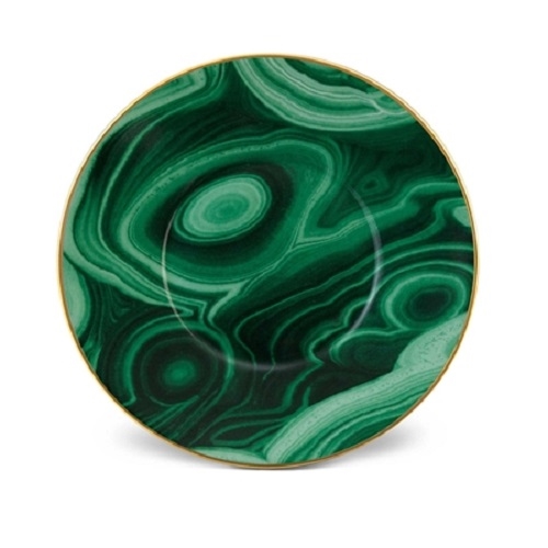 L'Objet Malachite Espresso Cup and Saucer Set - Green